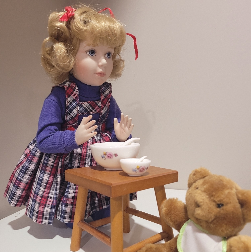 Saying Grace porcelain doll